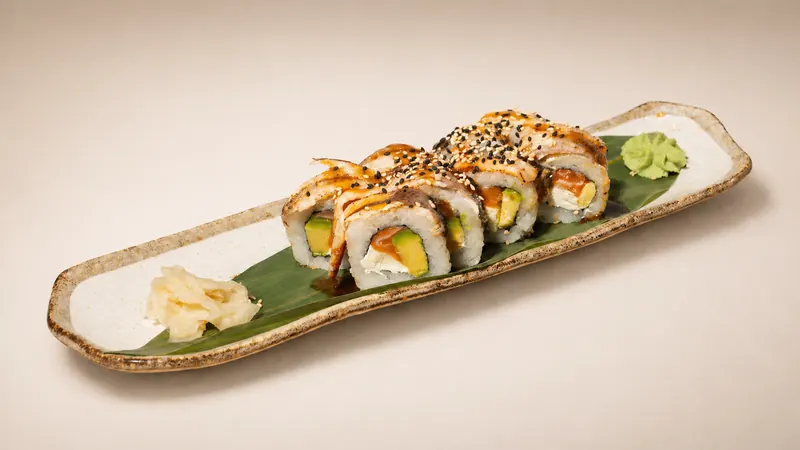 Canada — Philadelphia, salmon, eel, avocado, sesame, eel sauce, seaweed, rice