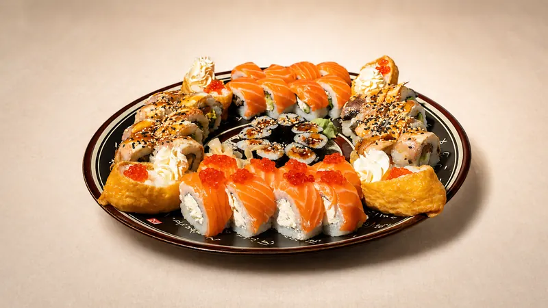 Great Set — Canada, Eel Philadelphia, Ikura, Yellow Dragon, Unagi Hosomaki, Inari Ikura Nigiri (4pcs)