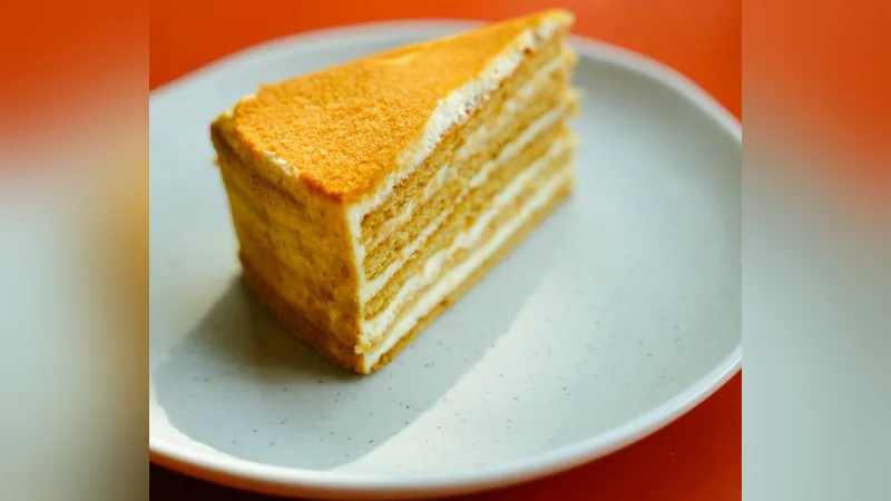 Slice of honey cake