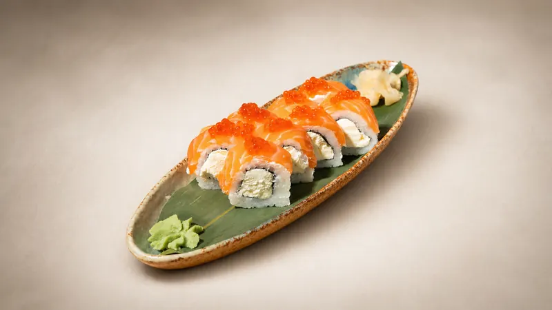 Ikura — Philadelphia, caviar, salmon, mayo, seaweed, rice