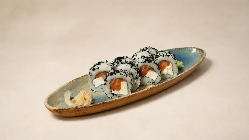 Katana — Feta, salmon, tobiko, seaweed, rice