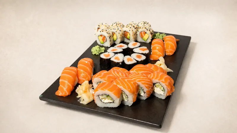 Salmon Set — Salmon Avocado, Philadelphia Classic, Salmon Hosomaki, Salmon Nigiri (4pcs)