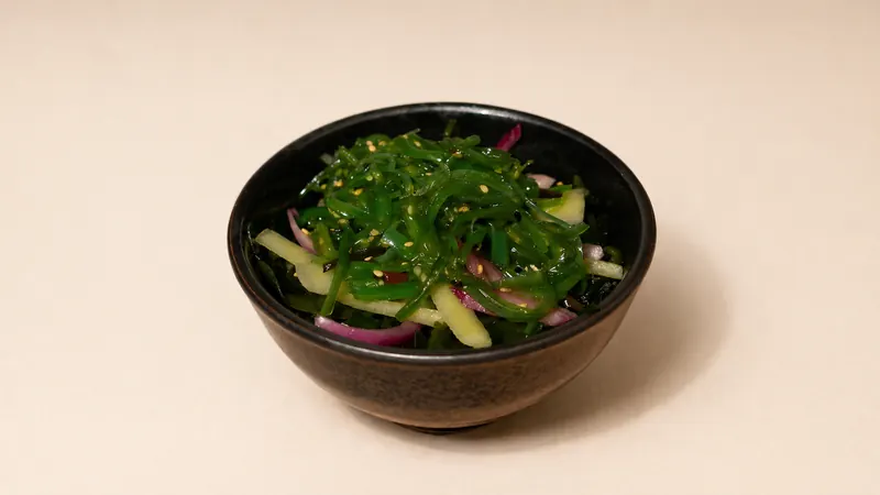 Seaweed Salad — Seaweed, cucumber, carrot, pickled onion, sesame, sauce